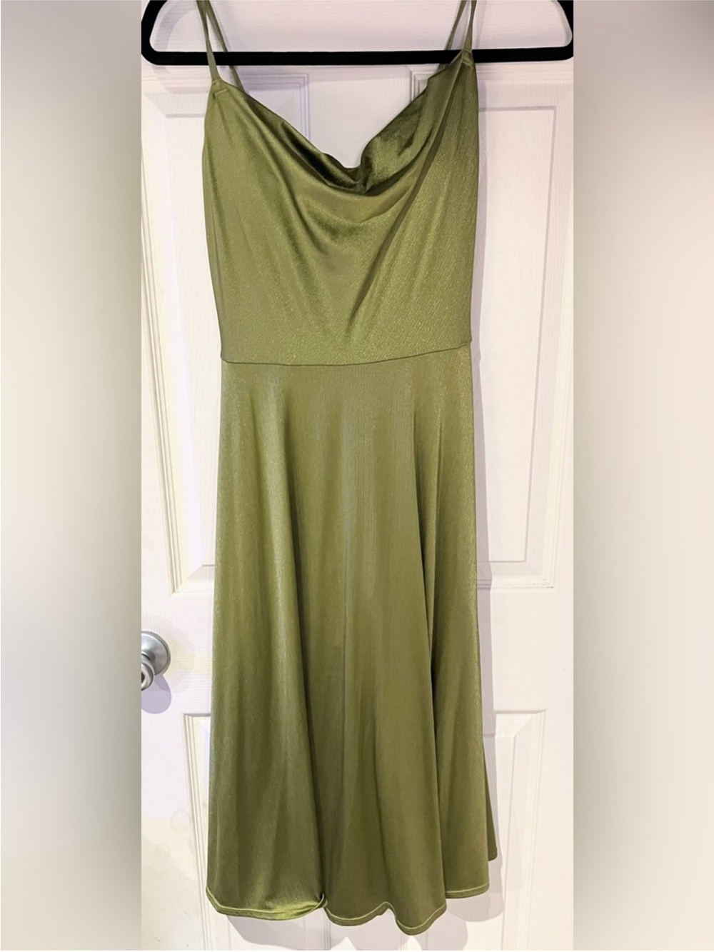 Popilush Shapewear Cowl Neck Midi Cocktail Dress Size Small NWT - Picture 2 of 7